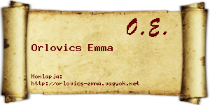 Orlovics Emma névjegykártya